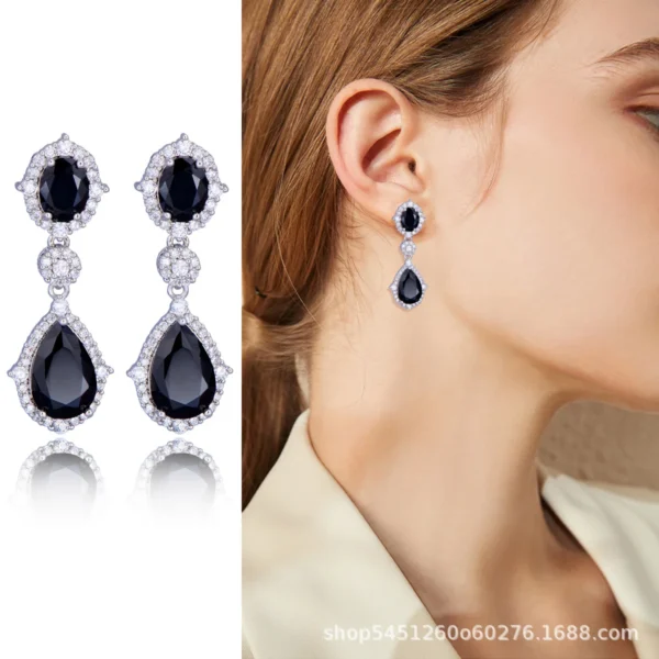 Fashion necklace accessories women's earring Jewelry sets bride's wedding zircon water drop girls earrings for women jewellery - Image 16