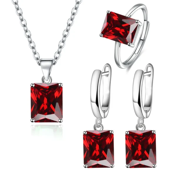 Drop Earrings Pendants Necklaces Ring Set For Wedding Jewelry Women S925 Sterling Silver Crystal Wedding Jewellery Sets - Image 5