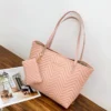 Women's Bag Fashion Large Capacity Tote Bag Wavy Grain Daily Commute Handbag two-piece - Image 7