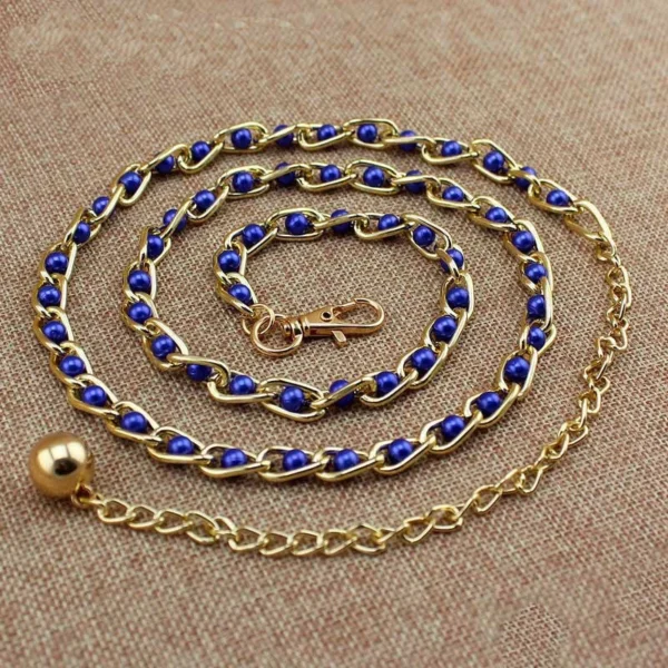 Women's Dress Accessories Waist Chain Metal Chain Solid Pearl Versatile Apparel Accessories Pearl Thin Waist Belts - Image 9