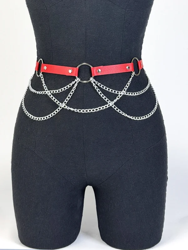 ﻿ Women Sexy Leather Harness Belt Waist Chain Harness Fashion Waistband Accessory Leisure Punk Gothic Clothing Jewelry Belt - Image 25