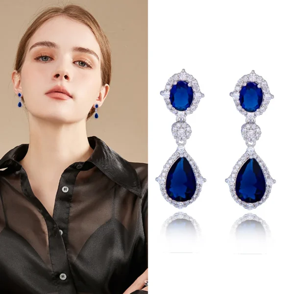 Fashion necklace accessories women's earring Jewelry sets bride's wedding zircon water drop girls earrings for women jewellery - Image 11